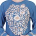 Embroidered umbrella dress abaya- French Blue Embroidered umbrella dress abaya- French Blue